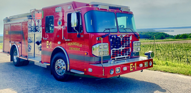 Red fire truck Peninsula Township